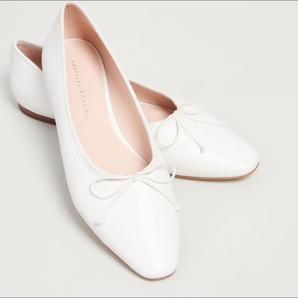 Loeffler Randall White Georgie Ballet Flats sz 9